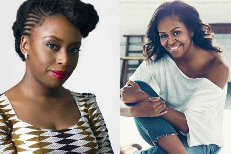 A-collage-of-Chimamanda-Adichie-(left)-and-Michelle-Obama-(right)