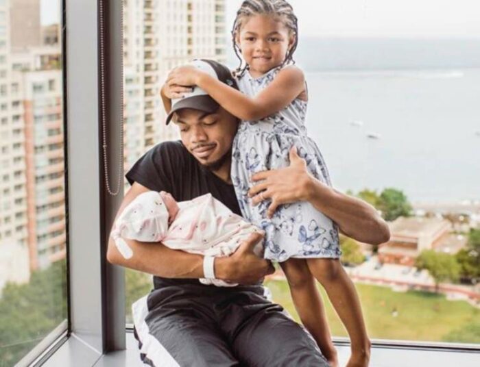 Chance The Rapper and his two daughters, Kensli and Marli
