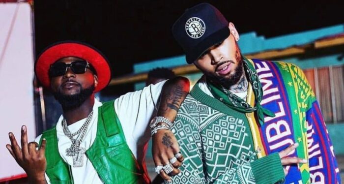 Davido (left) and Chris Brown (right) - from a still in their Blow My Mind video - sidomexentertainment.com