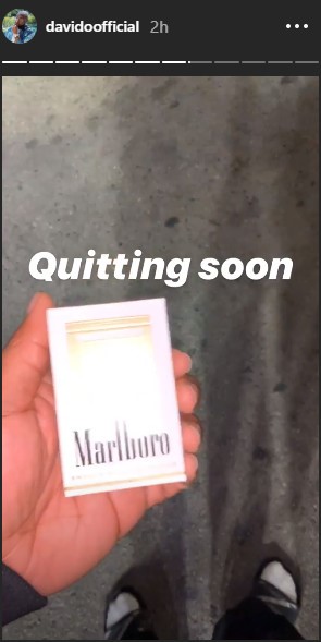Davido with Marlboro cig pack