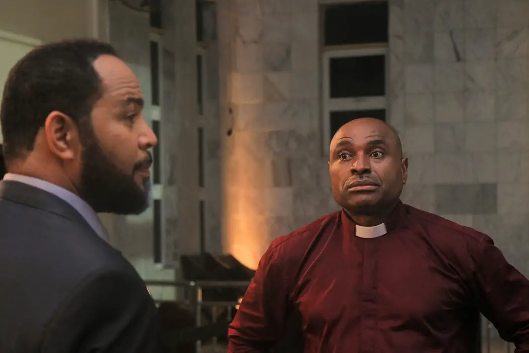 Ramsey Nouah and Kenneth Okonkwo in BTS of living in Bondage