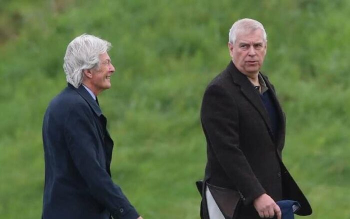 Prince Andrew and Paul Tweed on a golf course