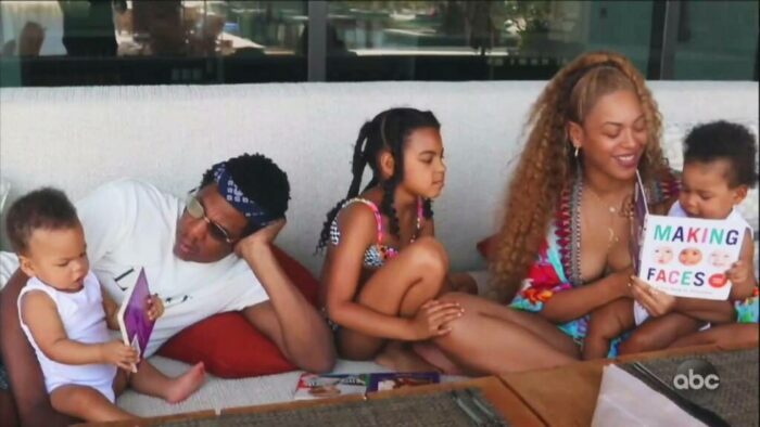 The Carters - Beyonce, Jay-Z, Blue Ivy and twnis Rumi and Sir