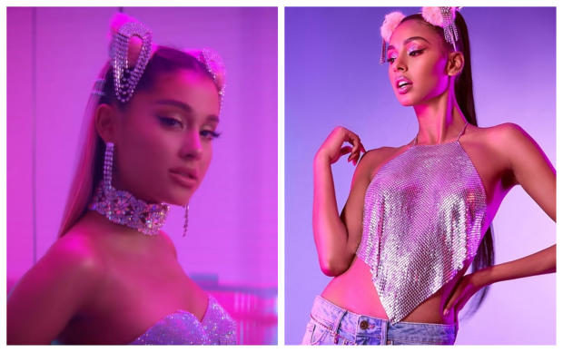 In "7 Rings," Ariana Grande (left) sings "I want it, I got it." Forever 21's ads (right) include the slogan, "You want it. We got it!"
