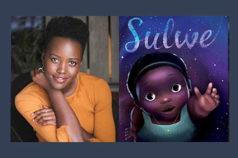 A collage of actress Lupita Nyong'oand the cover of Sulwe
