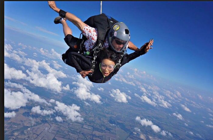 Big Brother Naija Nina sared this photo of her skydiving on her Instagram page