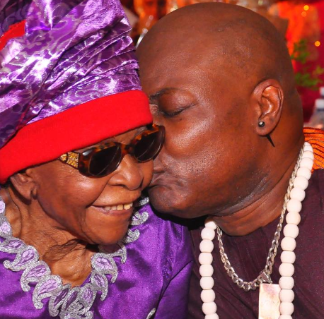 Charly Boy and his mum, Margaret Ntianu Oputa. Charly Boy shared this picture on Instagram to announce the passing away of his mum