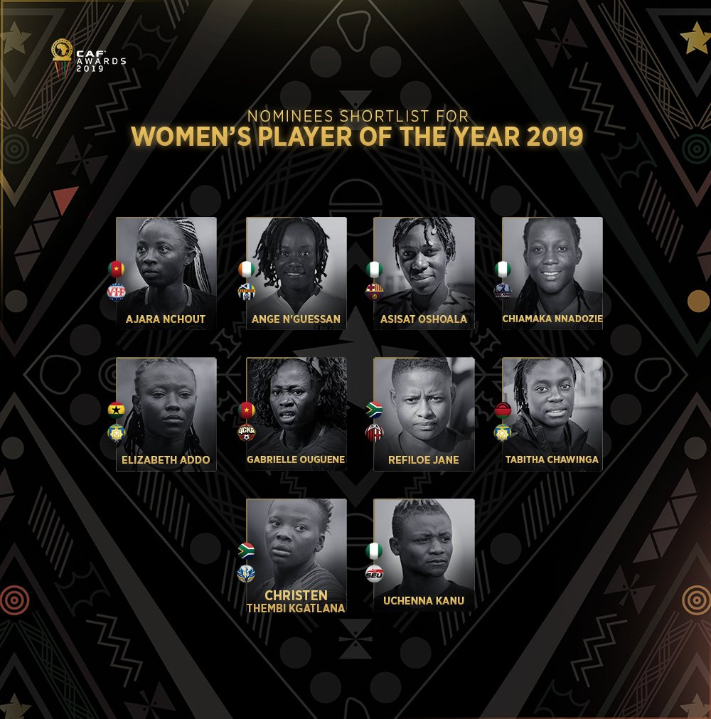 Asisat Oshoala, Chiamaka Nnadozie and Uchenna Kanu make 10-woman shortlist for African Women's player of the year