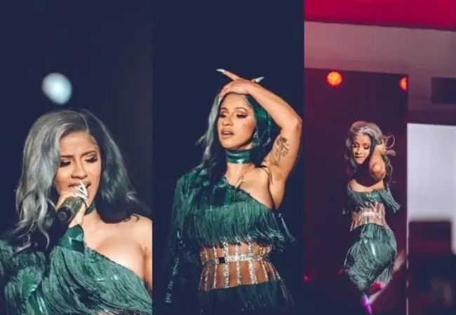 Cardi B wears Nigeria's colours for her electrifying performance in Lagos| Watch on Sidomex