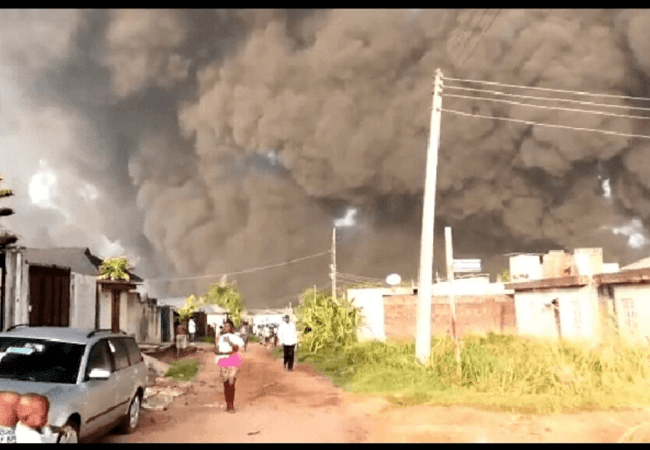 Massive fire in Isheri as pipeline allegedly explodes in Gloryland estate