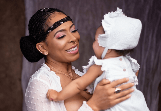 BBNaija's TBoss celebrates her daughter in the cutest way as she turns six months old [photos]