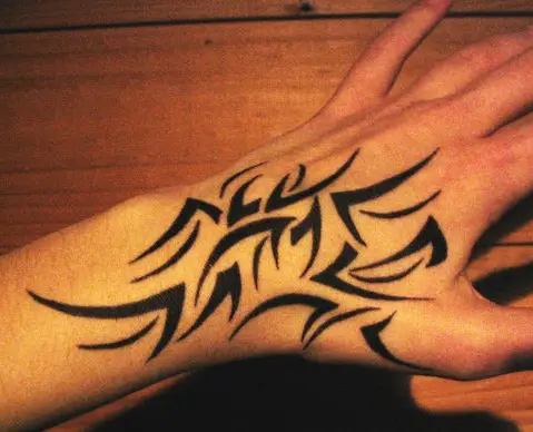 An example of a hand tattoo