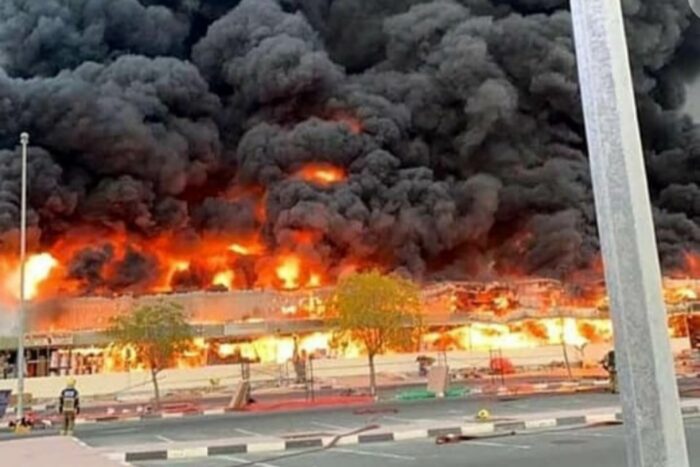 Fire guts Ajman market in Dubai