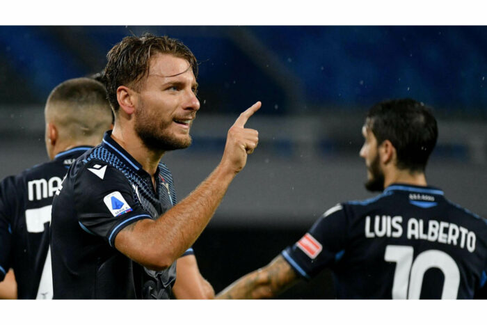 Ciro Immobile scores his 36th goal of the season to win the Serie A golden boot for the season