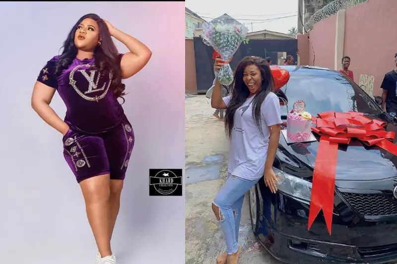 Nkechi Blessing Sunday gifts sister car as birthday gift