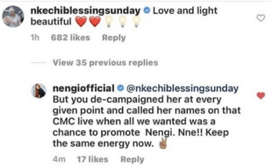 'Keep the same energy' - Nengi's management accuses Nkechi Blessing Sunday of being two-faced