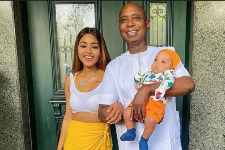 Regina Daniels and Ned Nwoko spend quality time with son