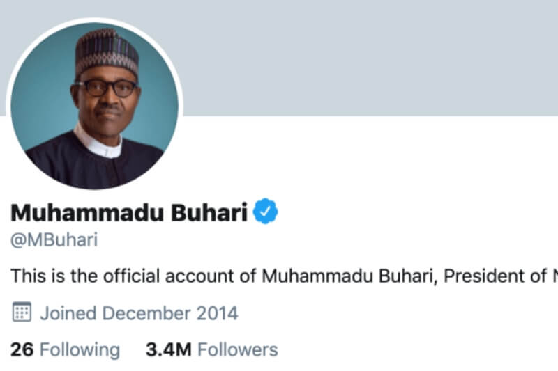 President Buhari loses 100,000 followers on Twitter