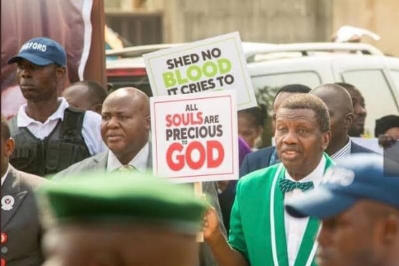 Pastor Adeboye joins protest