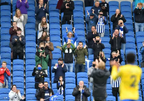 Fans maintaining social distance during Chelsea vs Brighton pre season match