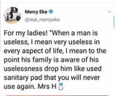 Screenshot of Mercy Eke's tweet