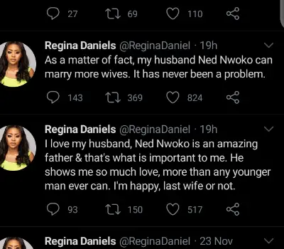 Regina Daniels slams critics