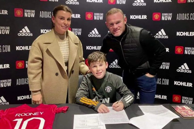 Colleen and Wayne Rooney's son Kai has signed for Manchester United's academy