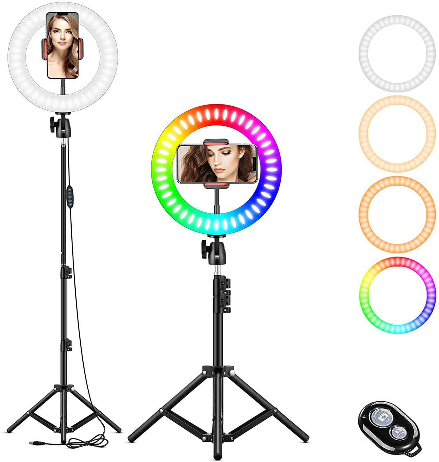 RGB Selfie Ring Light, LED Ringlight 3200-6500K
