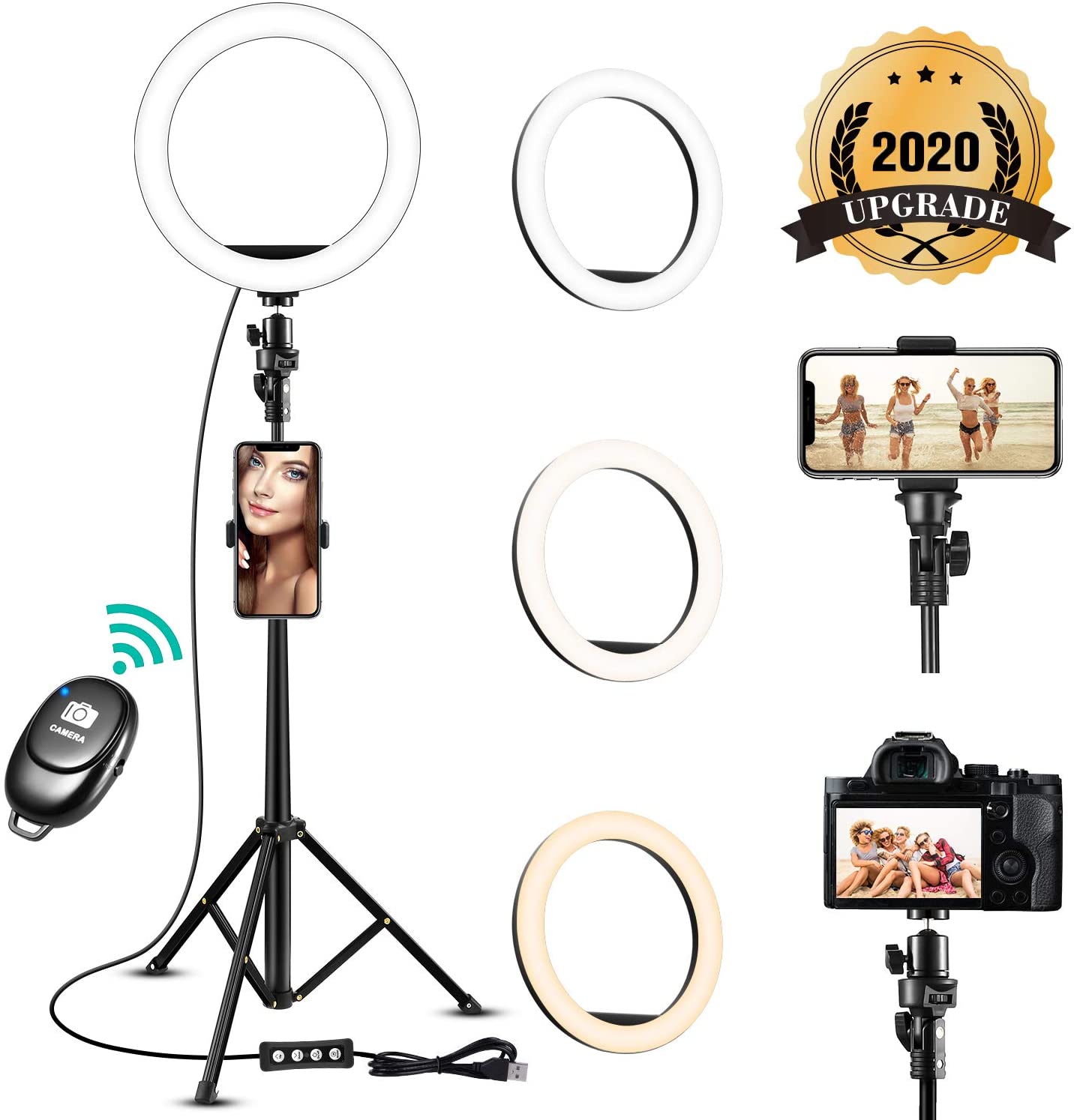 TODI Upgraded Dimmable Camera Ring Light for iPhone