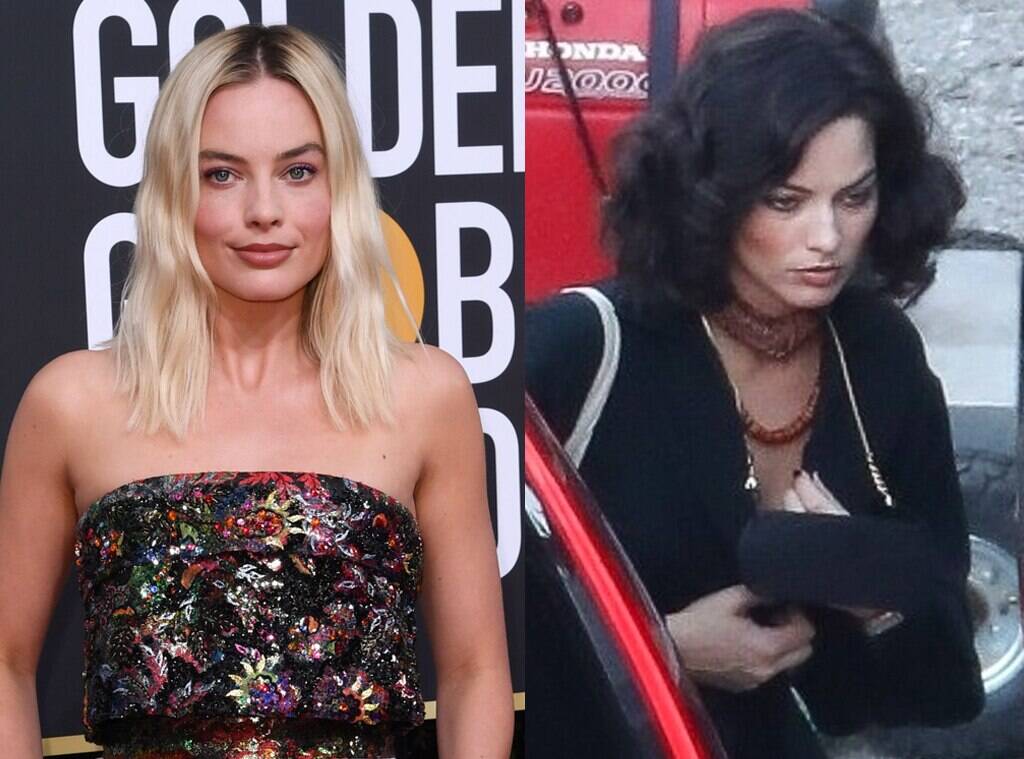 Margot Robbie jet black Hair Transformation