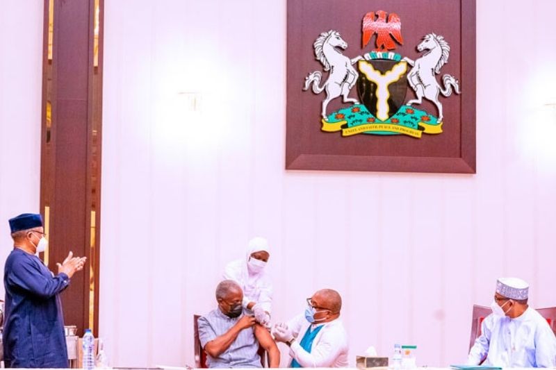 President Buhari receives COVID-19 vaccine jab