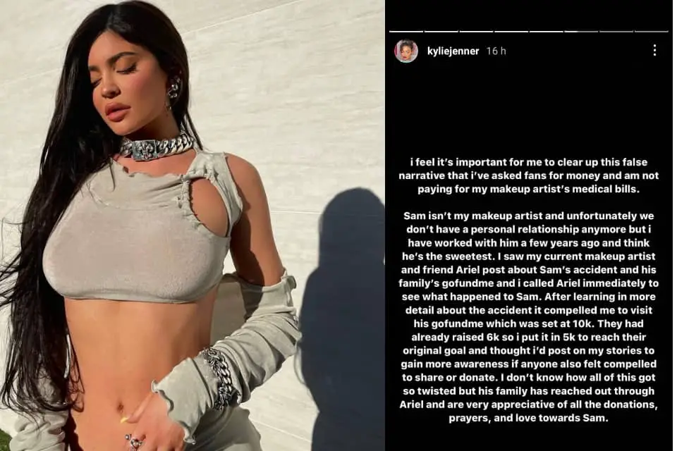 Kylie Jenner defends her $5K donation to makeup artist's GoFundMe