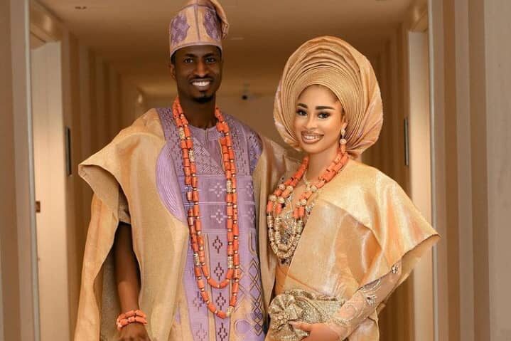 Yetunde Barnabas 'Miss Pepeiye' in Papa Ajasco weds footballer Peter Olayinka