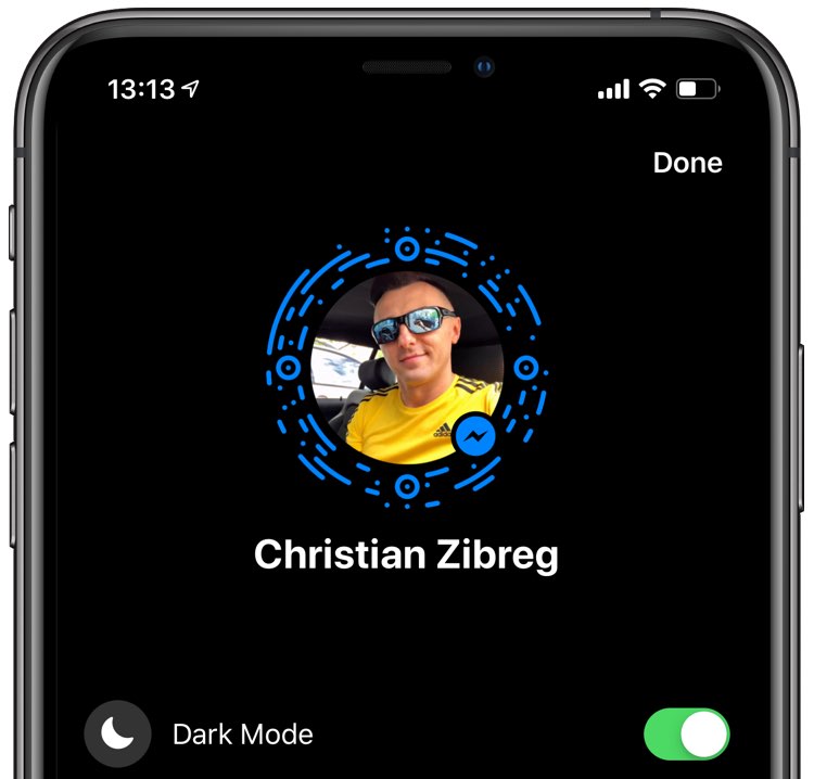 Image result for messenger dark mode