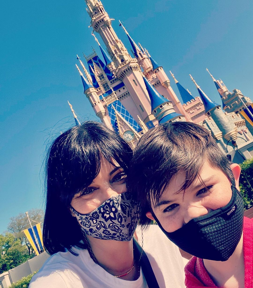 Catherine and her son Ronan at Disneyland