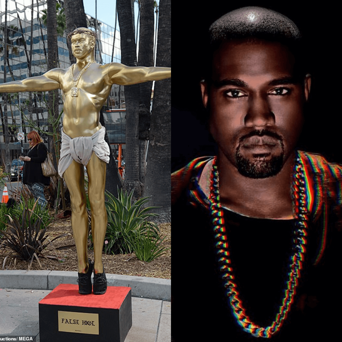 Kanye West crucifixion sculpture by street artist Plastic Jesus set to go up for auction for $30,000