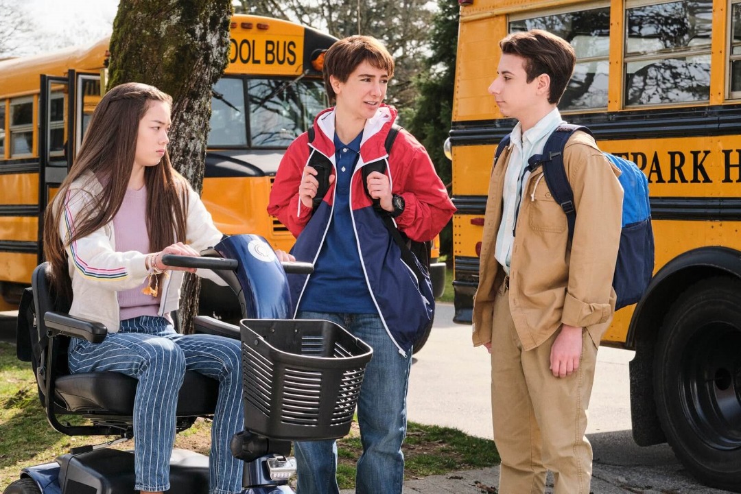 Nasim Pedrad (Middle) as the character 'Chad' in her TV show Chad