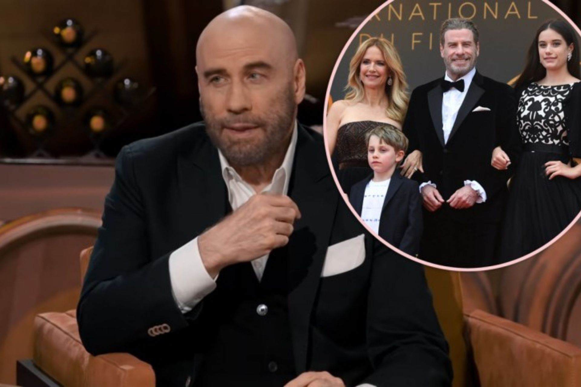 John Travolta candid with son