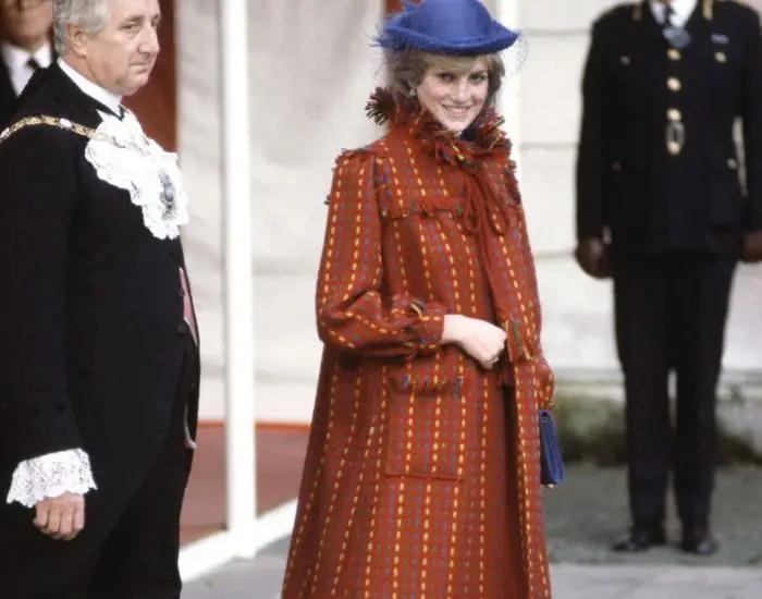 Princess Diana in Fringe coat