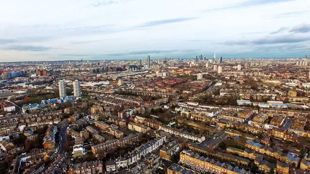 An arerial view of south london