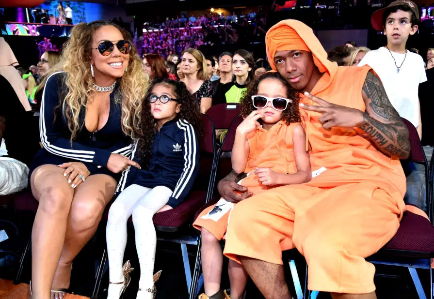 Mariah Carey, Monroe Cannon, Moroccan Scott Cannon and Nick Cannon during at Nickelodeon’s 2017 Kids’ Choice Awards