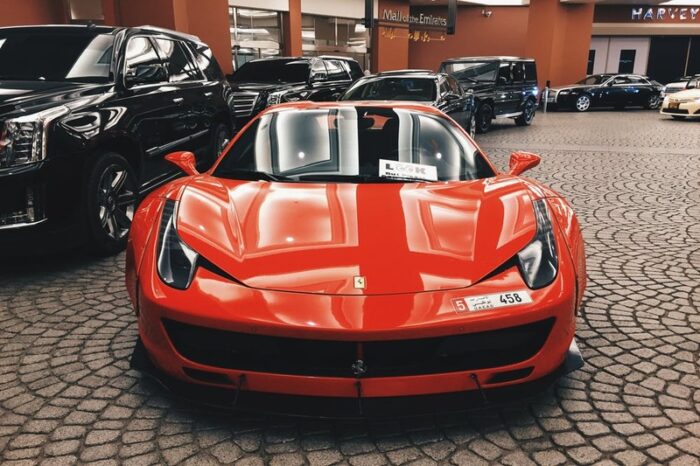 Red Ferrari in Dubai
