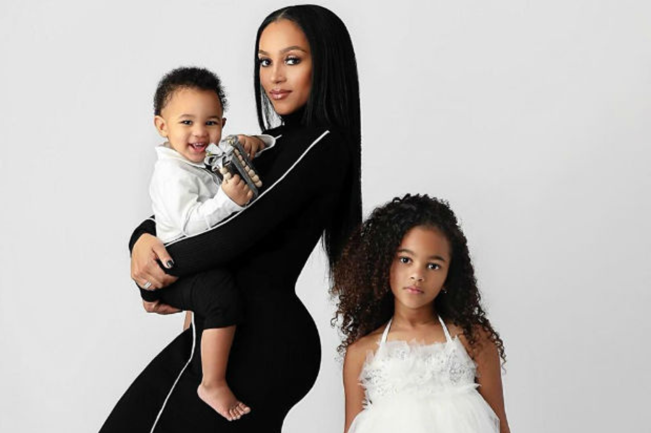 Joie Charvis and her kids Shai Moss and Hendrix Wilburn