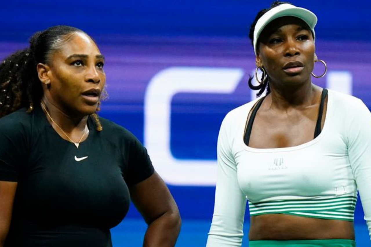 Venus and Serena Williams after a Doubles match