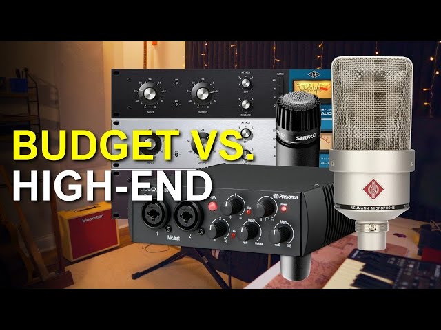 Three home recording studios at different budget levels compared side by side